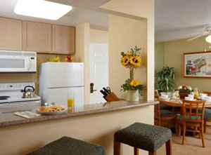 Interior of the WorldMark Anaheim Kitchen